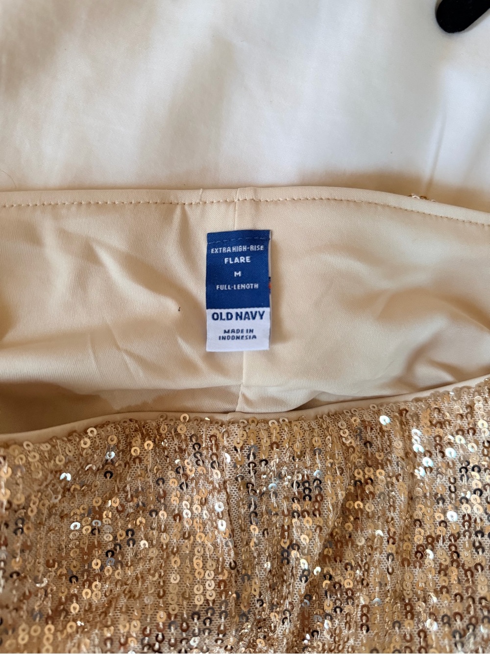 Old Navy Sequin Flare Pants in Champagne - Picture 2 of 2
